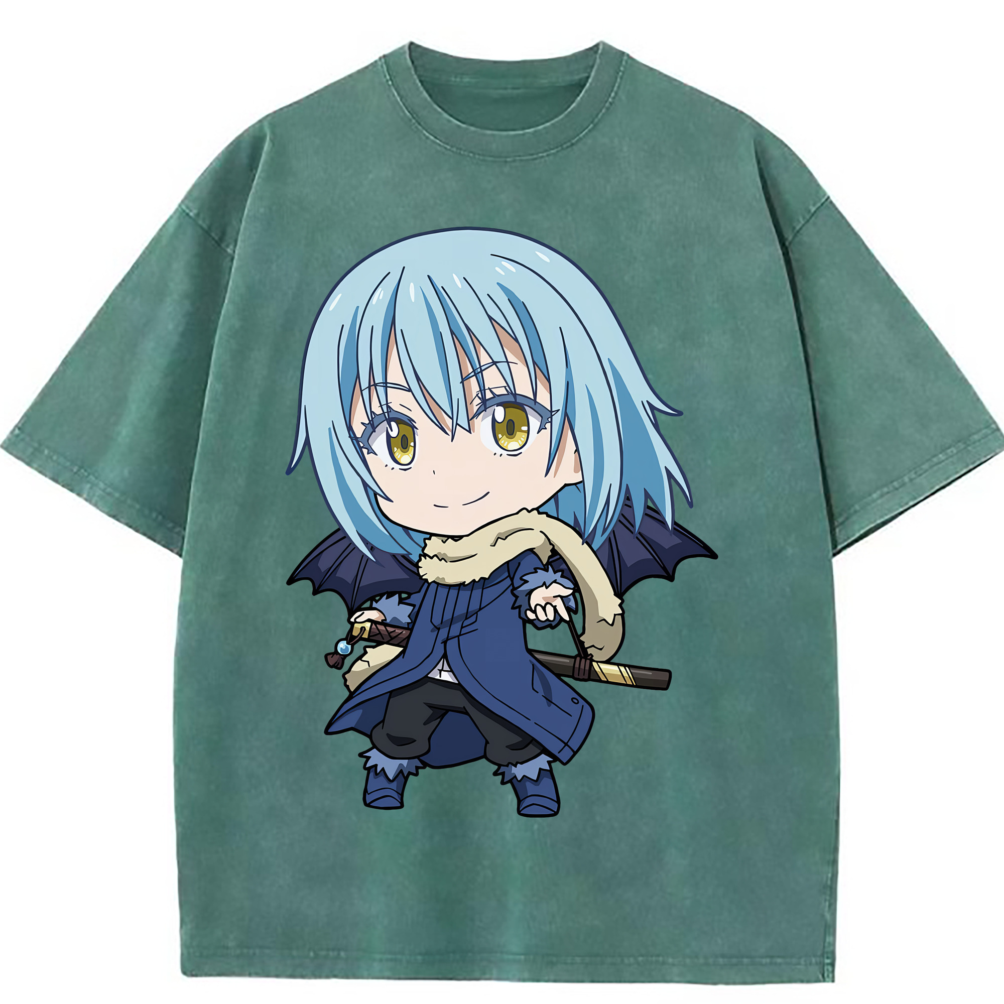 （画像用） 転スラ Regarding Reincarnated to Slime 綿100% ヴィンテージ風 半袖Tシャツ（フロントプリント）